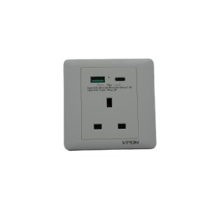 (العربية) فيش ماستر ابيض شحن سريع ( 13A ) ( USB + type C )
