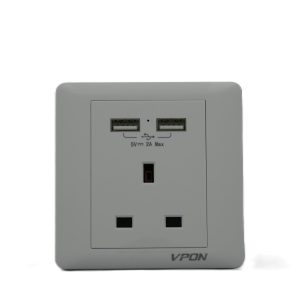 فيش ماستر ابيض (2 USB) ( 13A )
