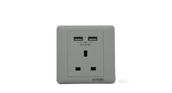 (العربية) فيش ماستر ابيض (2 USB) ( 13A )